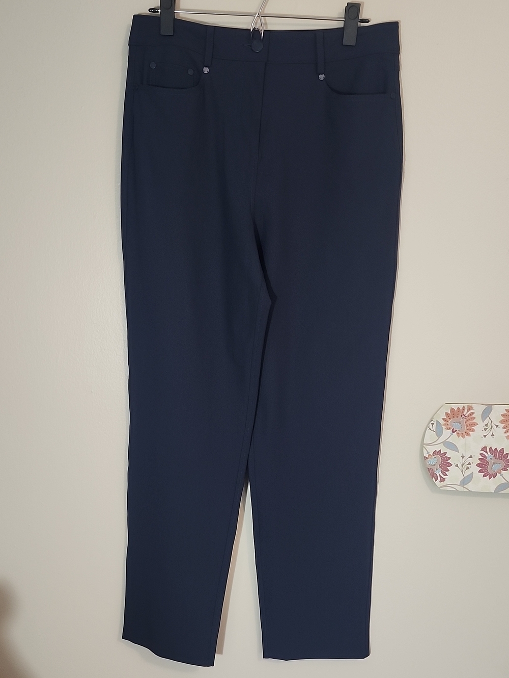 Rhone Womens Navy Slim Straight Pants 10